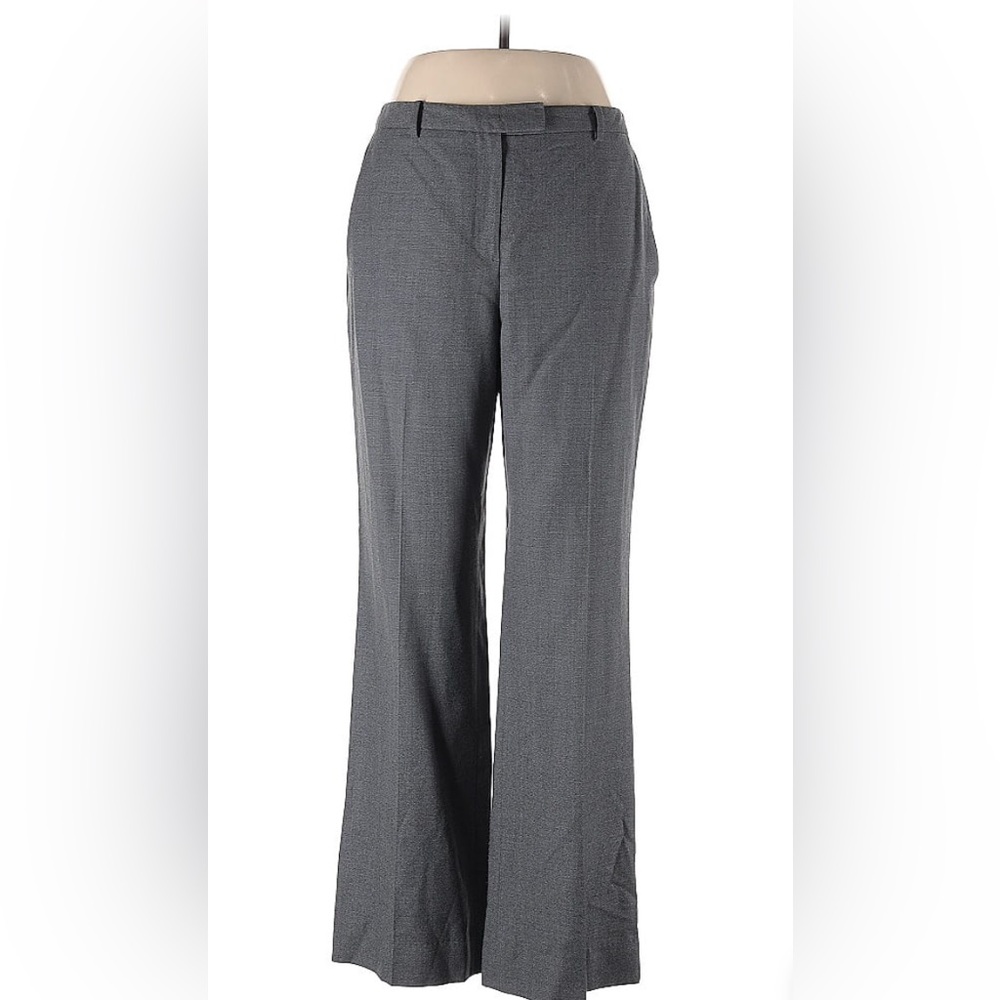 BROOKS BROTHERS Gray Wide-Leg Mid-Rise Slacks